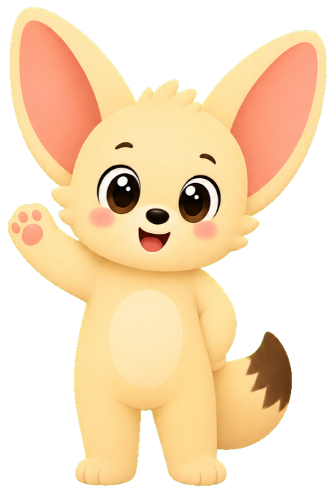 Fanfoon the fennec fox waving